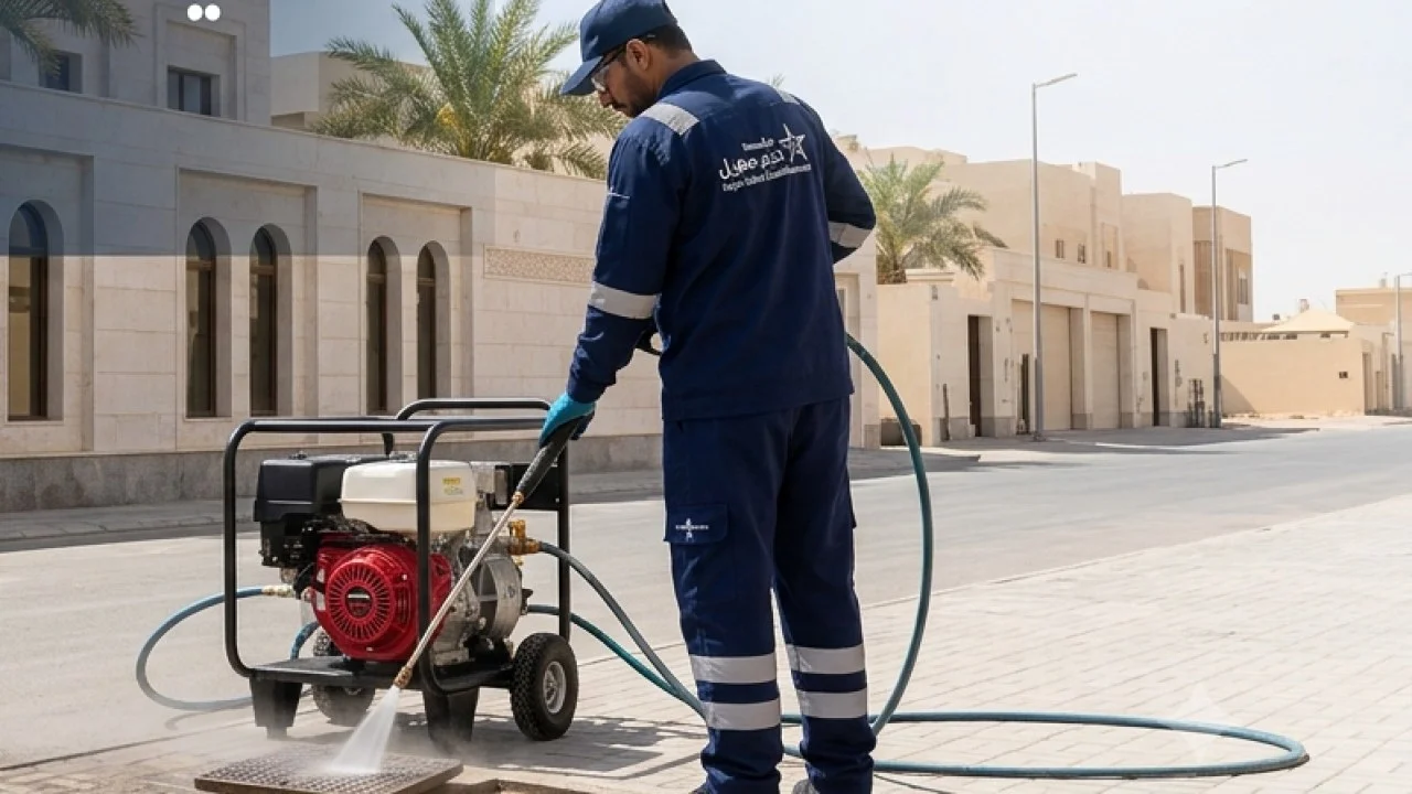 تسليك مجاري بالضغط — جهاز ضغط ماء متنقل لتنظيف الأنابيب من الداخل